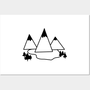 Simplistic mountains Posters and Art